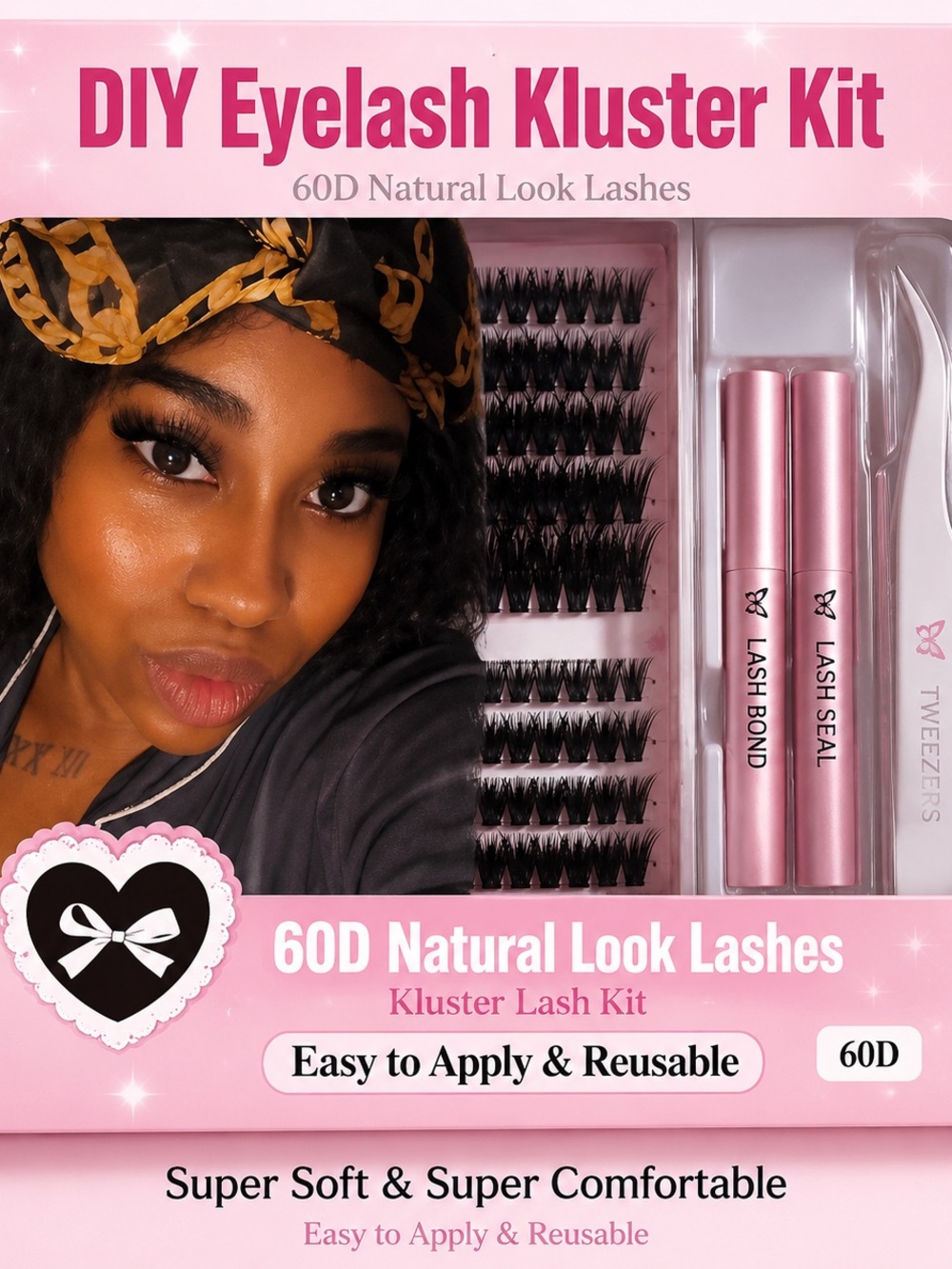 DIY Kluster Lash Kit - Pink 60D Natural Look Lashes